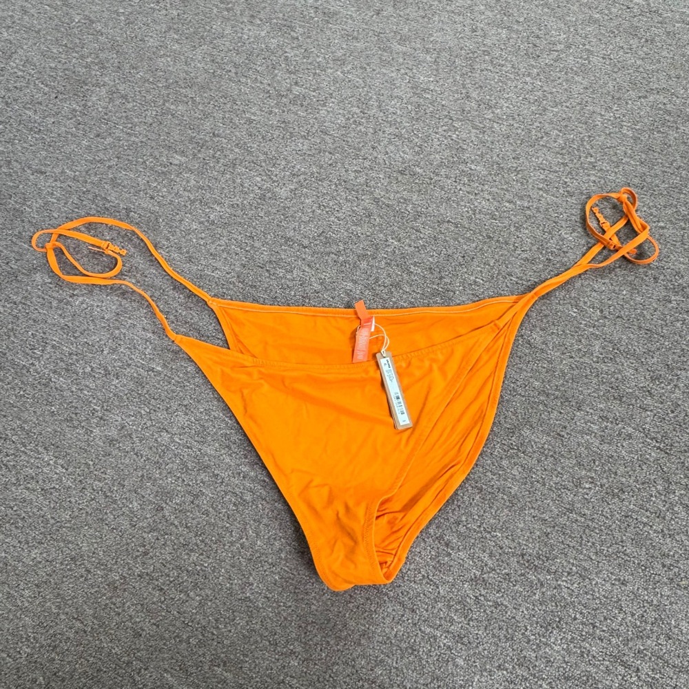 Skims Signature Swim Dipped Tie Bottom Tangerine Orange BB-BRF-8468W Size 4X NEW